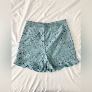 JUNE & HUDSON Eyelet Lace High Waist Shorts